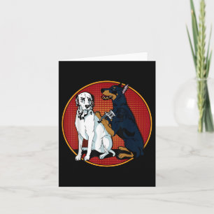 Cartão Doberman, Moçável, Cujo Cão Dalmático Tatuando