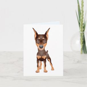 Cartão Doberman Pinscher Cachorrinho / Cartão em B