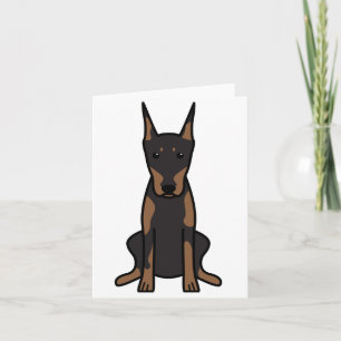 Cartão Doberman Pinscher Dog Cartoon