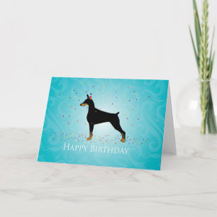 Cartão Doberman Pinscher Happy Birthday Design