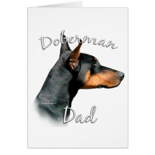 Cartão Doberman Pinscher (preto) Pai 2