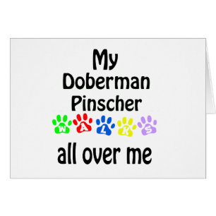 Cartão Doberman Pinscher Walks Design