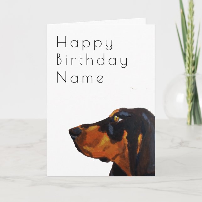 Cartão Dobermann Dog Deco Birthday (Frente)