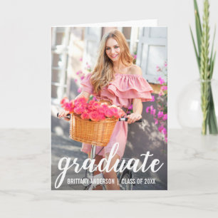 Cartão Dobra de Foto de Graduação Bonito Moderna