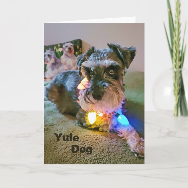 Cartão Dobrado 13cm x 18cm || Cão de Yule (Frente)