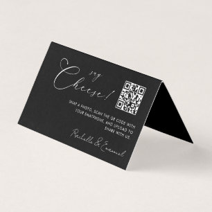 Cartão Dobrado Código QR Captura o Amor Minimalist
