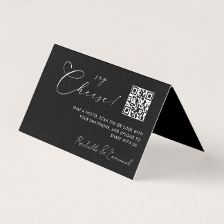 Cartão Dobrado Código QR Captura o Amor Minimalist