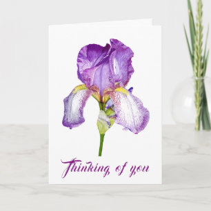 Cartão Dobrado com Simpatia Iris Watercolor Roxa