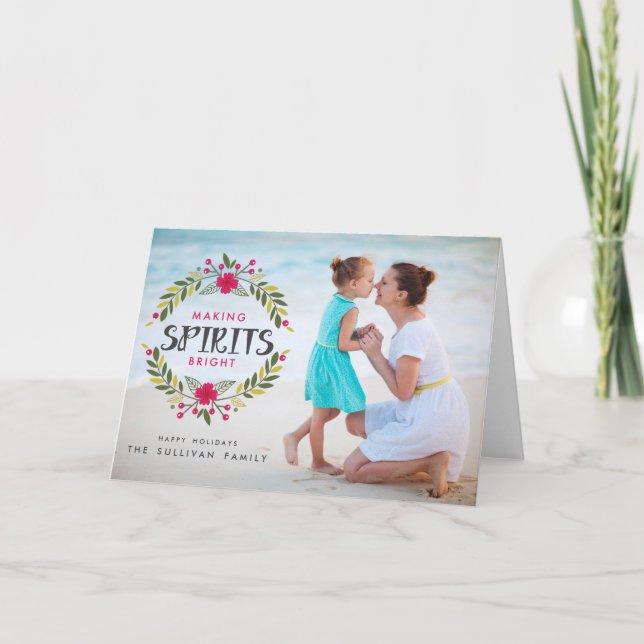 Cartão dobrado da grinalda dos espírito do fazer (Frente)