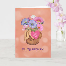 Cartão Dobrado de 5" x 7" Flores Para Minha Valent