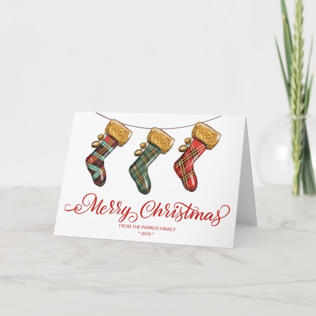 Cartão Dobrado de Boas Festas de Meia de Natal (Frente)