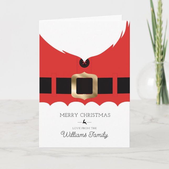 Cartão Dobrado de Natal com Casaco Vermelho do Pap (Frente)