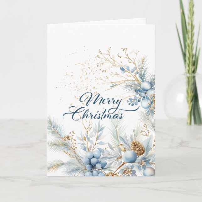cartão dobrado de natal, dentro personalizável (Frente)