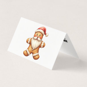 Cartão Dobrado do Papai Noel de Biscoito de Gengib