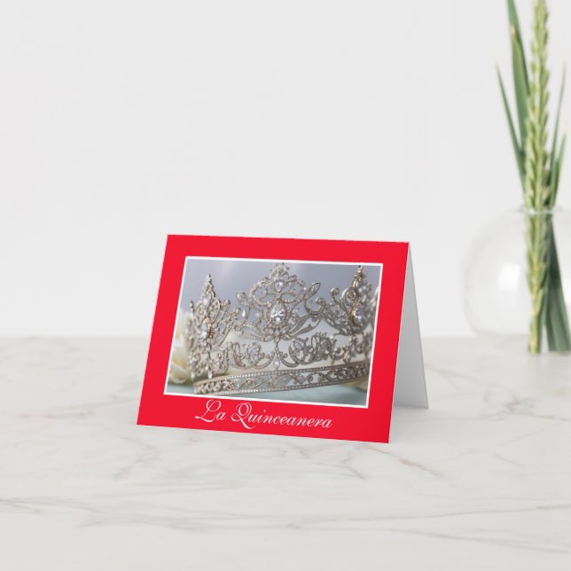 Cartão Dobrado do Vazio Quinceanera (Frente)