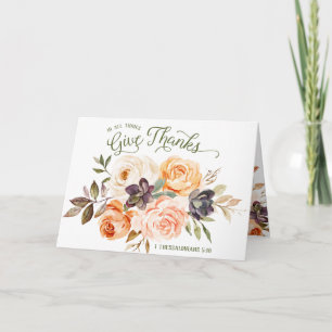 Cartão Dobrado Floral Rosas Agradecer em Todas as 