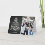 Cartão dobrado foto do feriado do quadro<br><div class="desc">Cartões de cartões de natal Customisable.  Características deste design uma mensagem e um espaço do Natal do quadro para uma foto. Personalize este design com uma foto de sua família.  Use as ferramentas de design para editar o texto.</div>