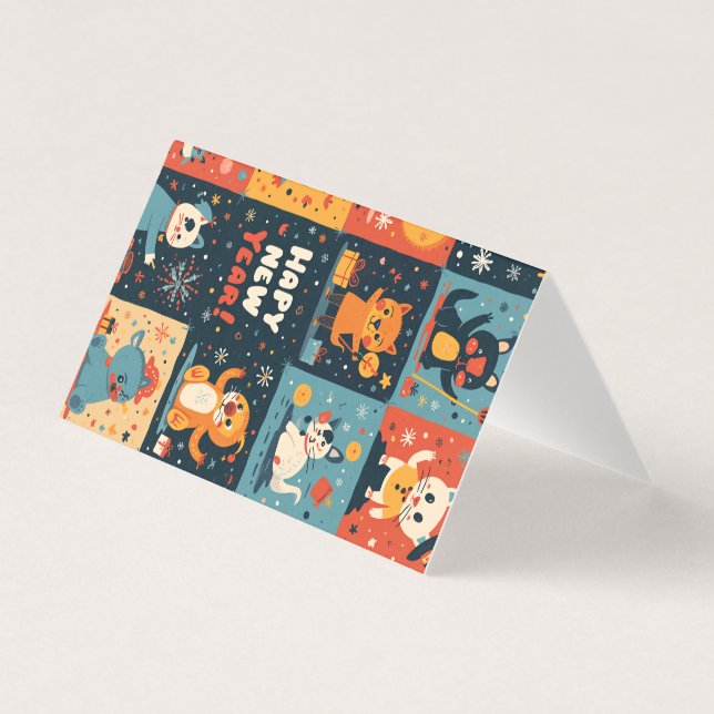 Cartão dobrado para o ano novo (Frente)