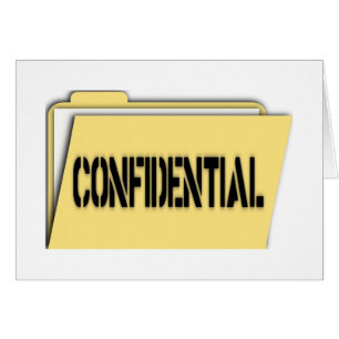 Cartão Dobrador confidencial com papel