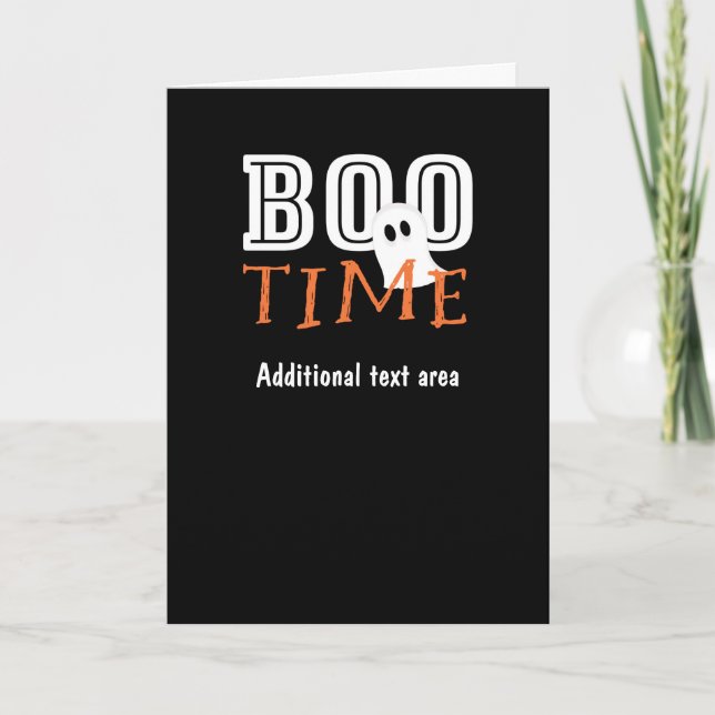 Cartão Dobrável BOO TIME Festa Fantasma de Hallowe (Frente)