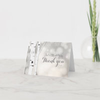 Cartão Dobrável de Agradecimento Rustic Bétula Inv