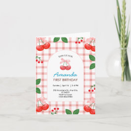 Cartão Dobrável de Aniversário de Um Ano com Fruta