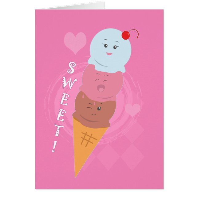 Cartão Doce Ameaças - Sorvete Cone! (Frente)