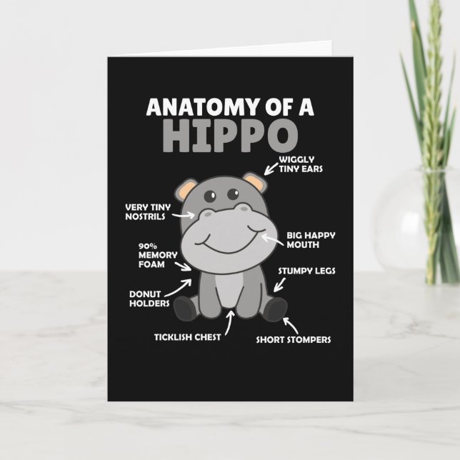Cartão Doce Anatomia de Declaração de Hippo (Frente)