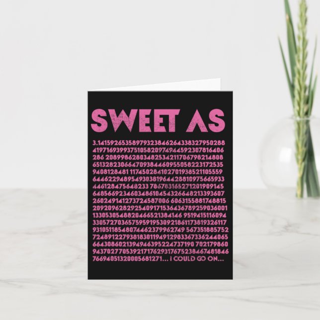 Cartão Doce Como Professor De Geek De Matemática Pi 3.14, (Frente)