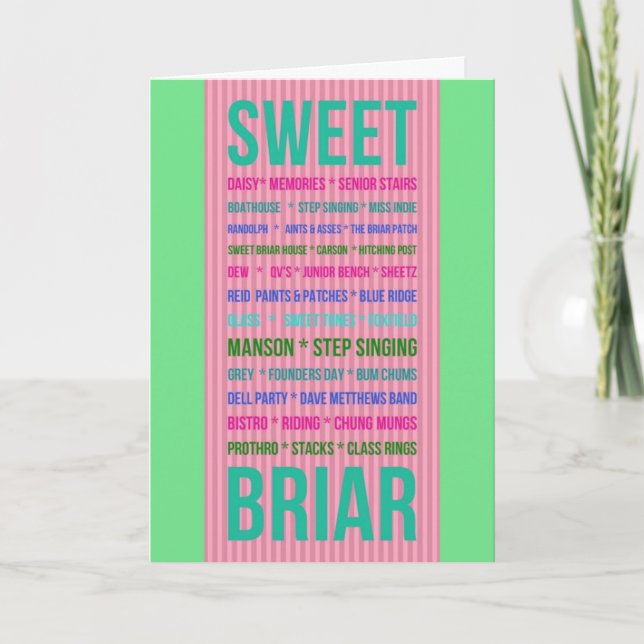 Cartão DOCE das MEMÓRIAS do BRIAR (Frente)
