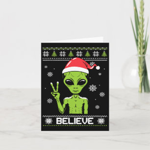 Cartão Doce De Natal alienígena Acredita Na Alienígena De