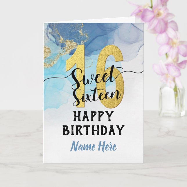 Cartão Doce Dezesseis Dezesseis 16 Aniversário - Cor da Á (Orquídea)