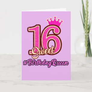 Cartão Doce Dezesseis Princesas Coroa, 16º aniversário 