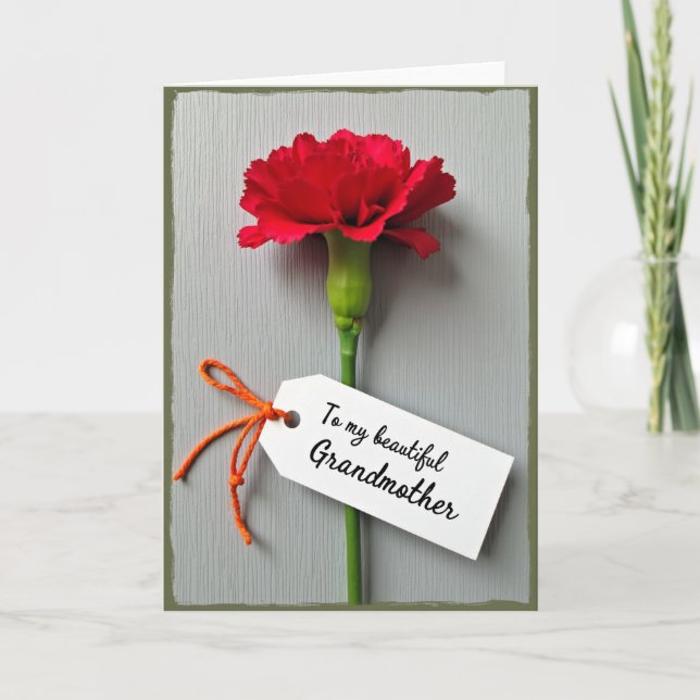 Cartão Doce Dia das Mães Flor Vermelha (Frente)