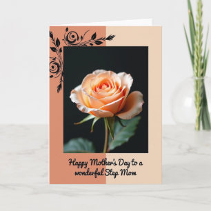 Cartão Doce do Dia das Mães Apricot Rose