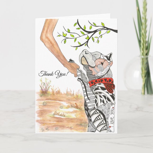 Cartão doce e colorido do pitbull (Frente)