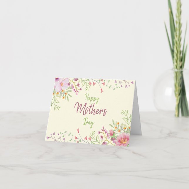 Cartão Doce floral de primavera Dia das Mães (Frente)