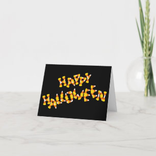 Cartão doce milho feliz saudação de halloween