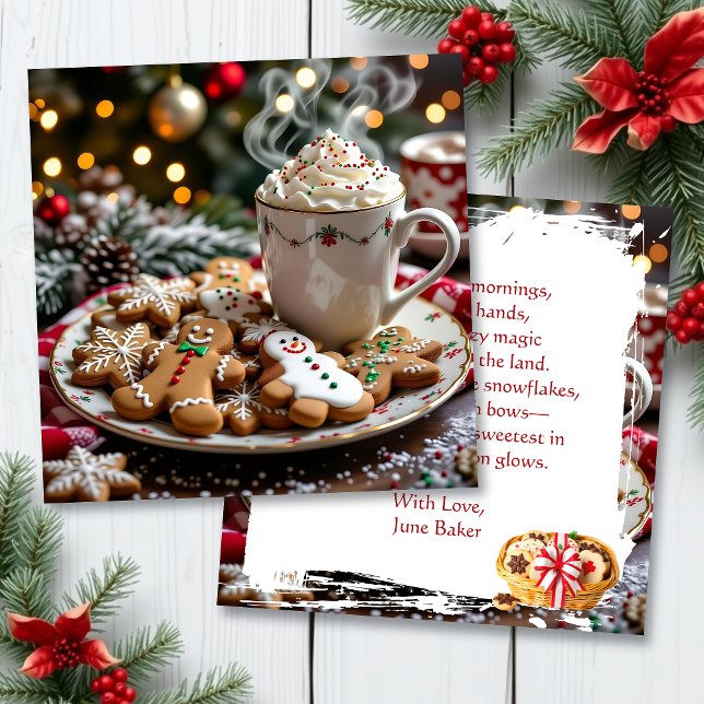 Cartão Doce Natal Personalizado | Café e Biscoitos (Criador carregado)