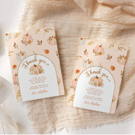 Cartão Doce obrigado de aniversário de abóbora