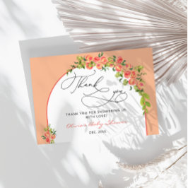 Cartão Doce Pequeno Chá de fraldas De Pêssego Obrigado