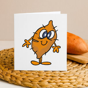 Cartão Doce Personagem de Batata-Doce Feliz Kawaii