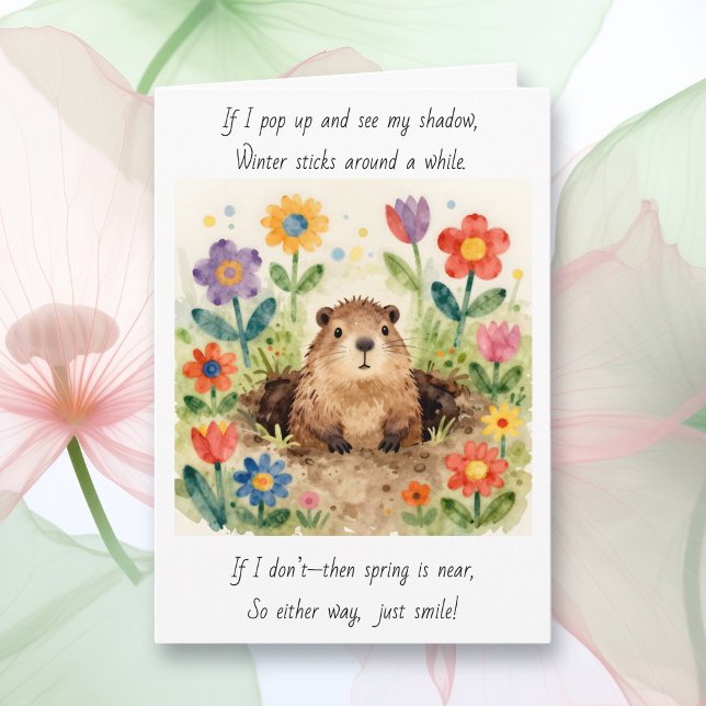 Cartão Doce Poema do Dia da Marmota (Criador carregado)