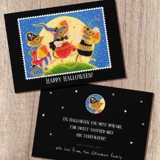 Cartão Doce Rato de Milho Doce Personalizado Halloween Fl