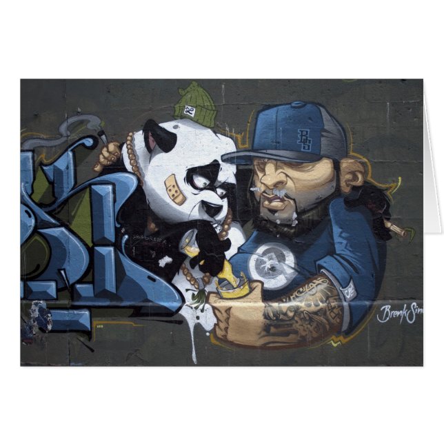 Cartão Doce Sad Panda Encontrou Um Amigo (Frente horizontal)