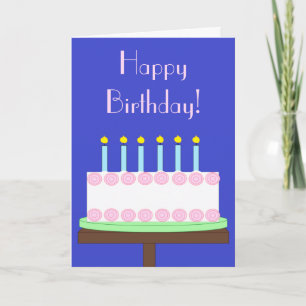Cartão Doce, Vanilla Birthday Cake: Vazio Azul