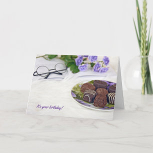 Cartão doces de chocolate na pele