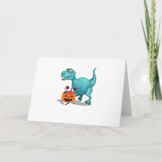 Cartão Doces do Dia das Bruxas engraçado do dinossauro da