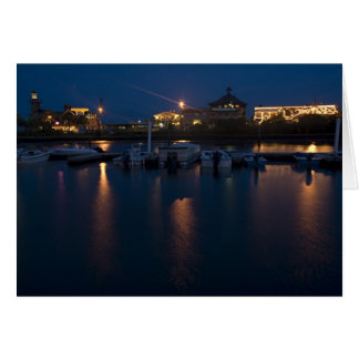 Cartão Dock Street, Cedar Key, Florida, à noite