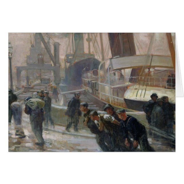 Cartão Dockers de Liverpool em Alvorecer, 1903 (Frente Horizontal)